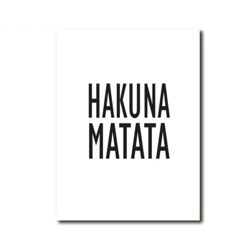 Affiche Noir et Blanc Bébé Hakuna Matata