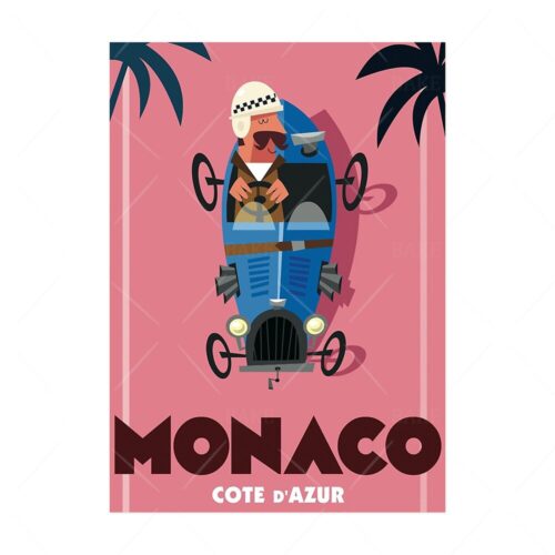 Affiche Ville de France Vintage Monaco