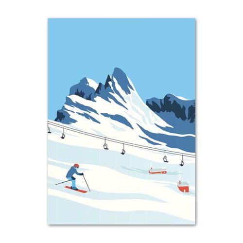 affiche sport ski