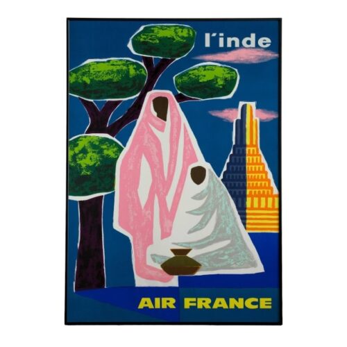 affiche vintage air france inde