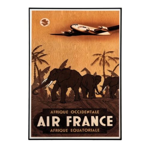 Affiche Vintage Air France Afrique Équatoriale