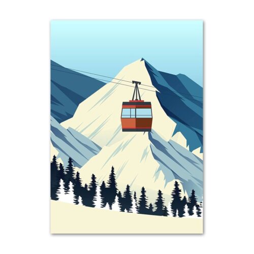 affiche vintage montagne ski