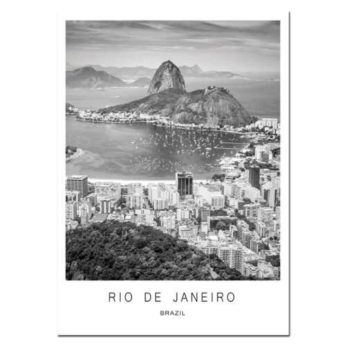 Affiche Noir et Blanc Ville Rio