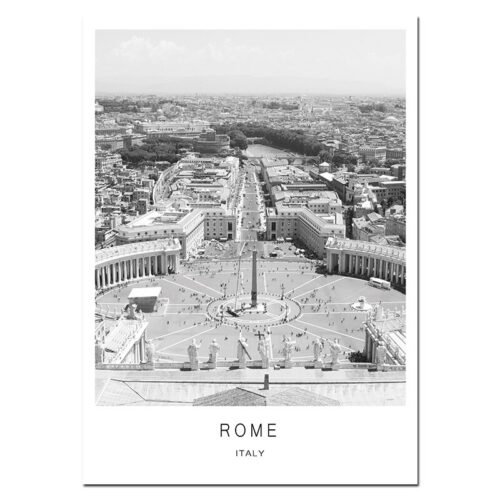 Affiche Noir et Blanc Ville Rome