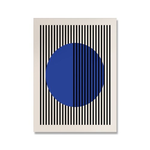 Affiche Bauhaus Bleu Rayures