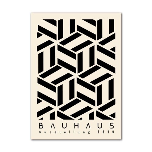 Affiche Bauhaus Noir et Blanc Cubes