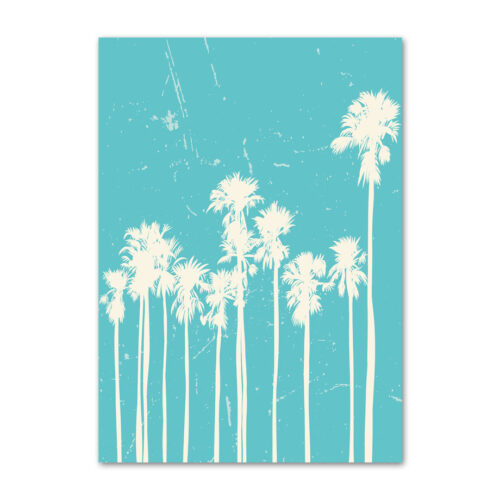 affiche abstraite couleur palmiers
