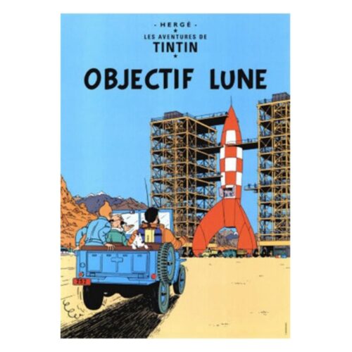 affiche tintin objectif lune