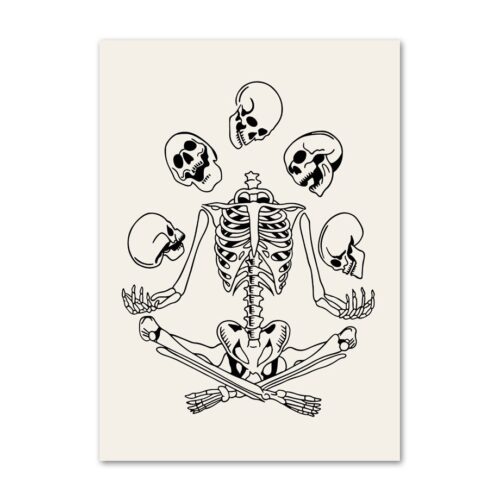 Affiche Halloween Squelette Drôle