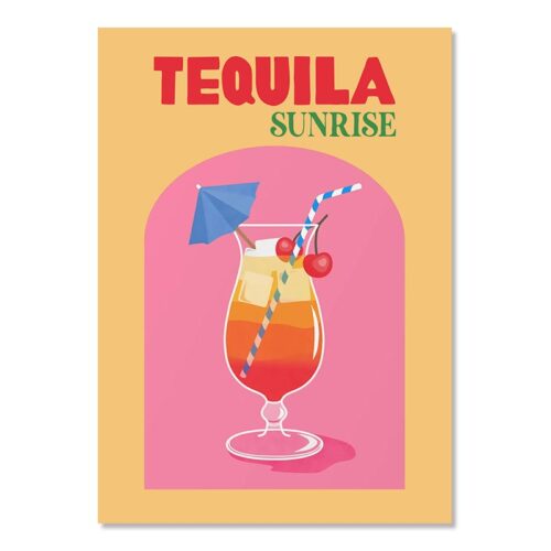 Affiche Cuisine Cocktail Tequila Sunrise