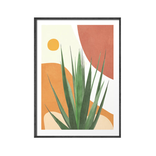 Affiche Minimaliste Plante et Soleil