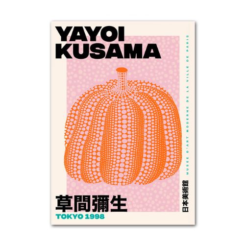 Affiche Abstraite Japonaise Yayoi Kusama Citrouille