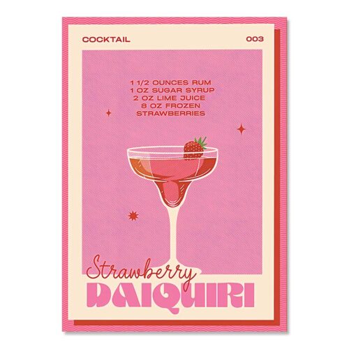 affiche cuisine cocktail daiquiri rose
