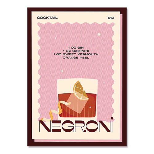 affiche cuisine cocktail negroni
