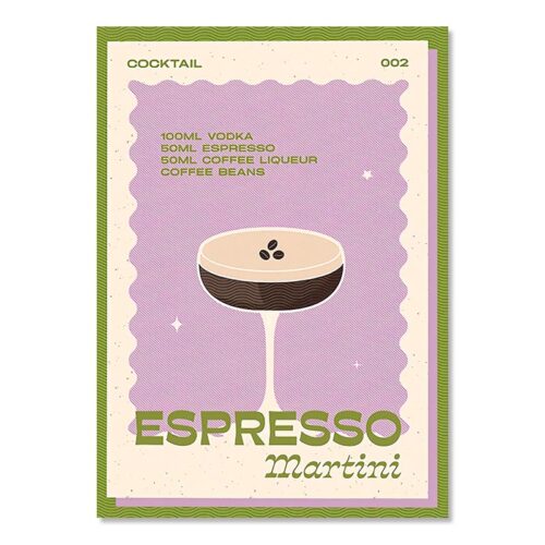 affiche cuisine cocktail espresso