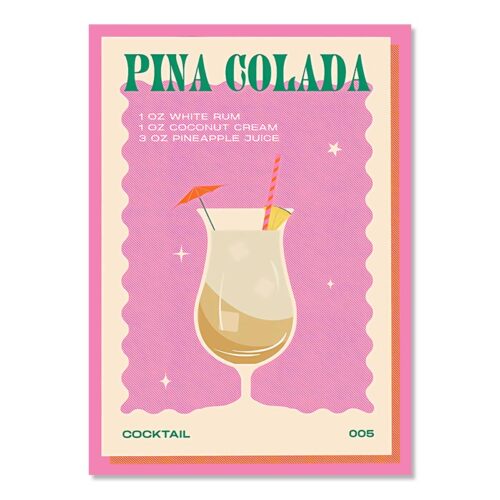 affiche cuisine cocktail pina colada